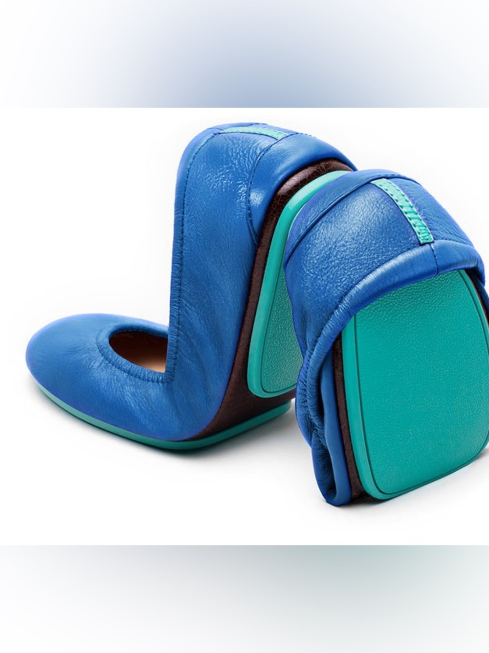 Tieks Colbalt Blue Foldable Leather Ballet Flats Comfort Travel Sz 9